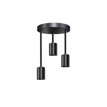 Modern 3 Way E27 Black Flush mount Ceiling light fitting ~3799