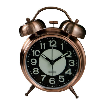 Twin Bell Alarm Clock Analog Alarm Clock Vintage Retro Clock Old Fashioned with Nightlight~3778