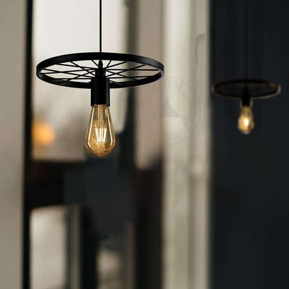 Modern Industrial Retro Pendant Lamp Ceiling Light Wheel Light-Application Image