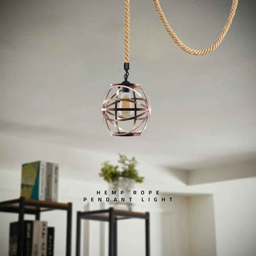 single head hemp rope pendant light-Application image