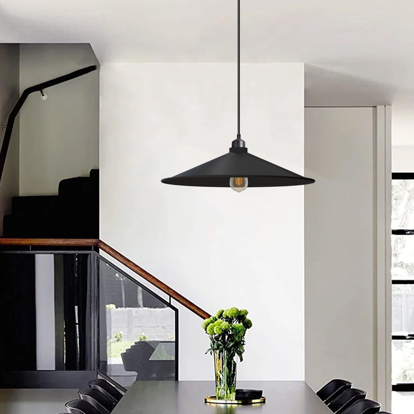 black pendant light