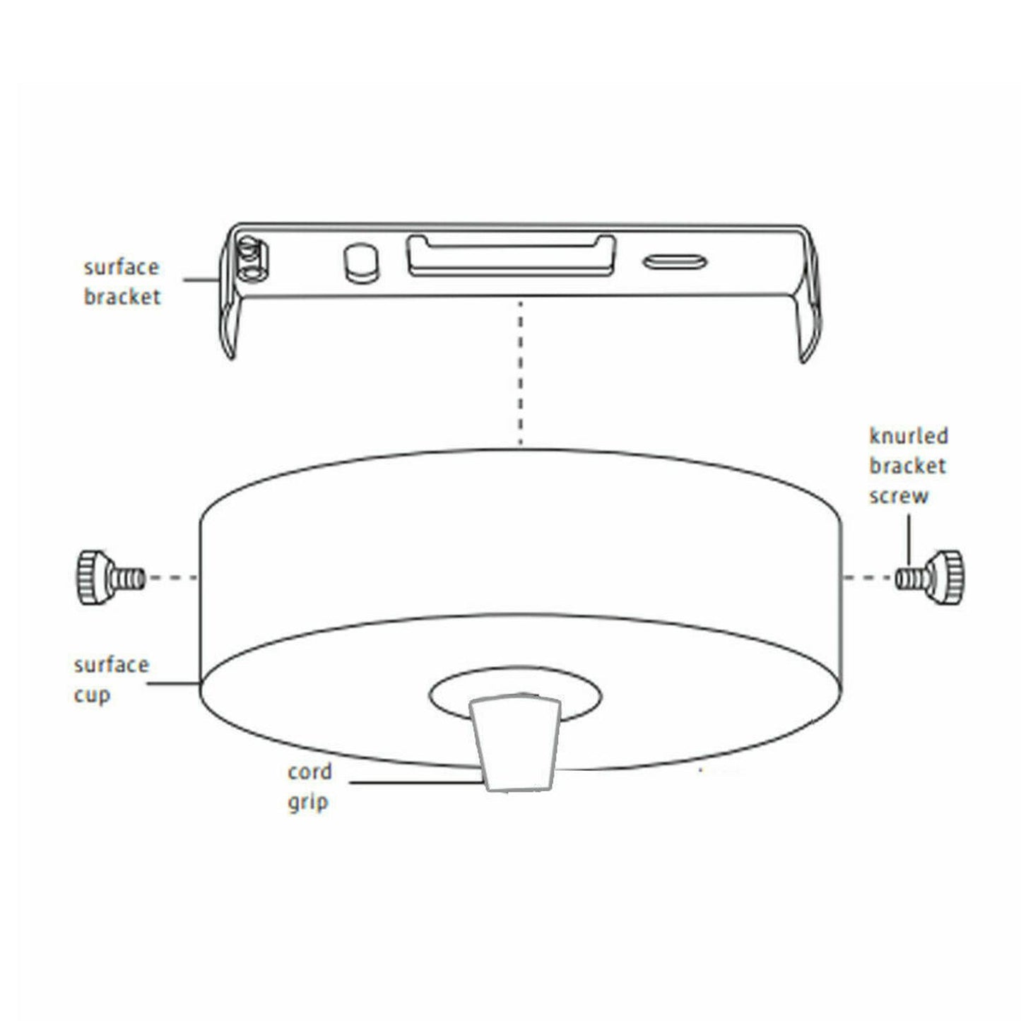 140mm Side Fitting Ceiling Rose Strap Bracket for Light Fixing ~3713