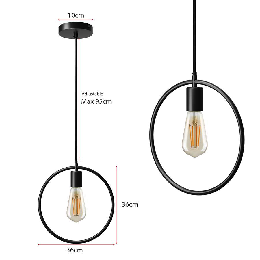 black pendant light round size image