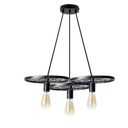 Industrial Vintage 3 Way Wheel Ceiling Hanging Pendant Lamp~1548