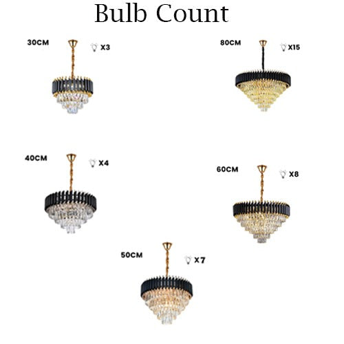 Black & Gold Crystal Chandelier Ceiling Lights~3633