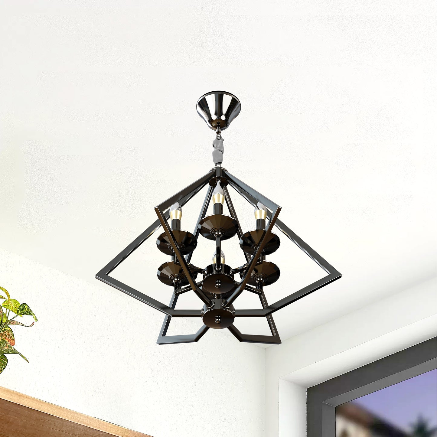 diamond 6-light chandelier lighting