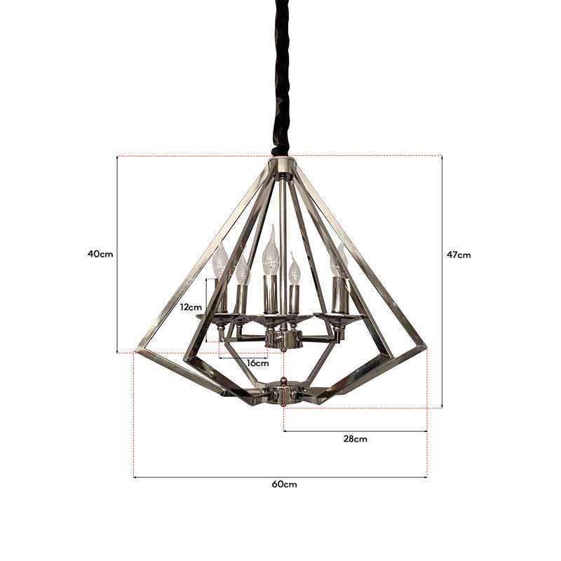 diamond 6-light chandeliers