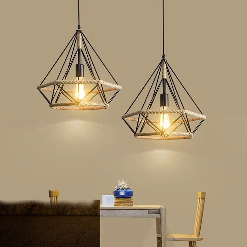 diamond cage hemp lamp shades