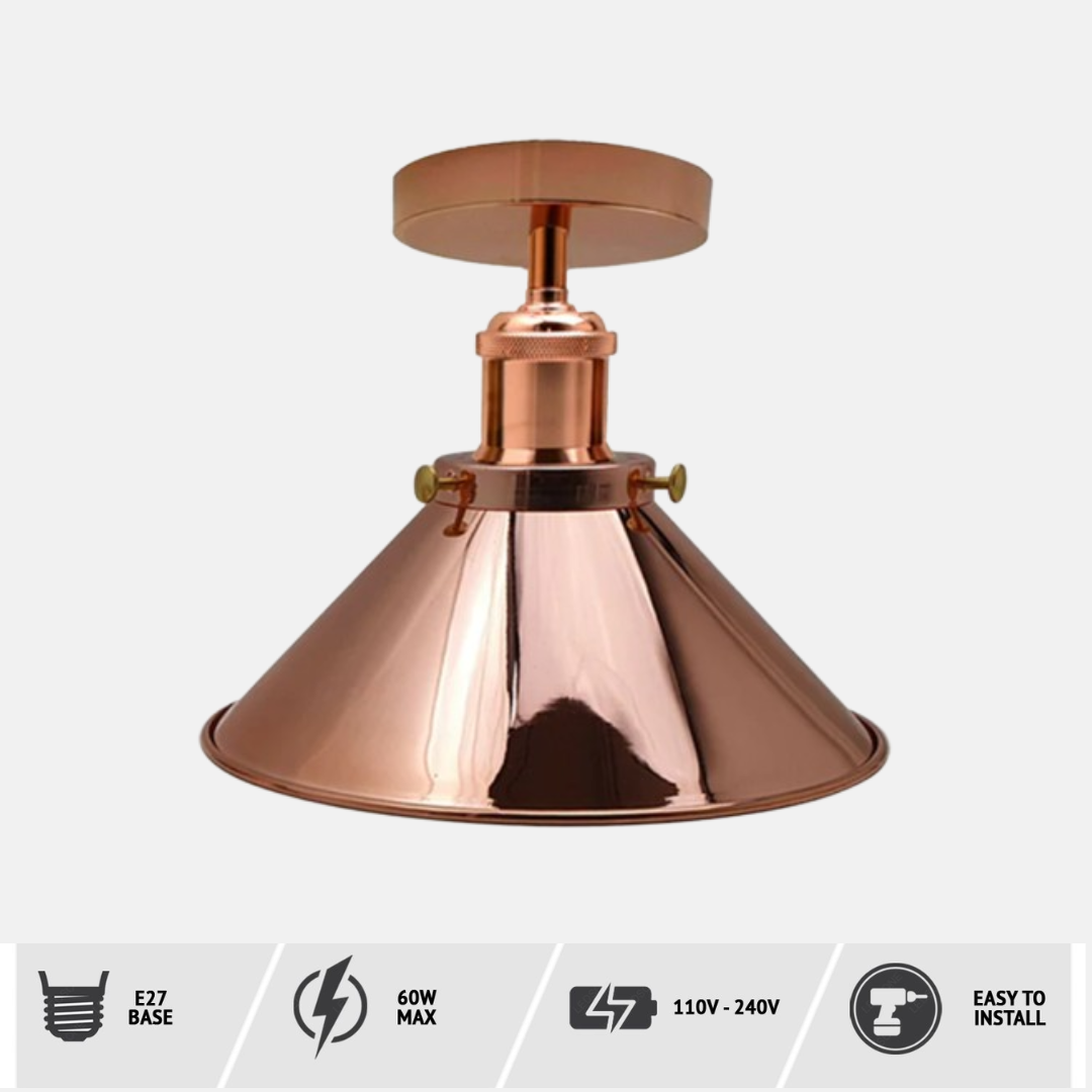 Modern Industrial Ceiling Light Fittings Metal Flush Mount cone shaped ~1752