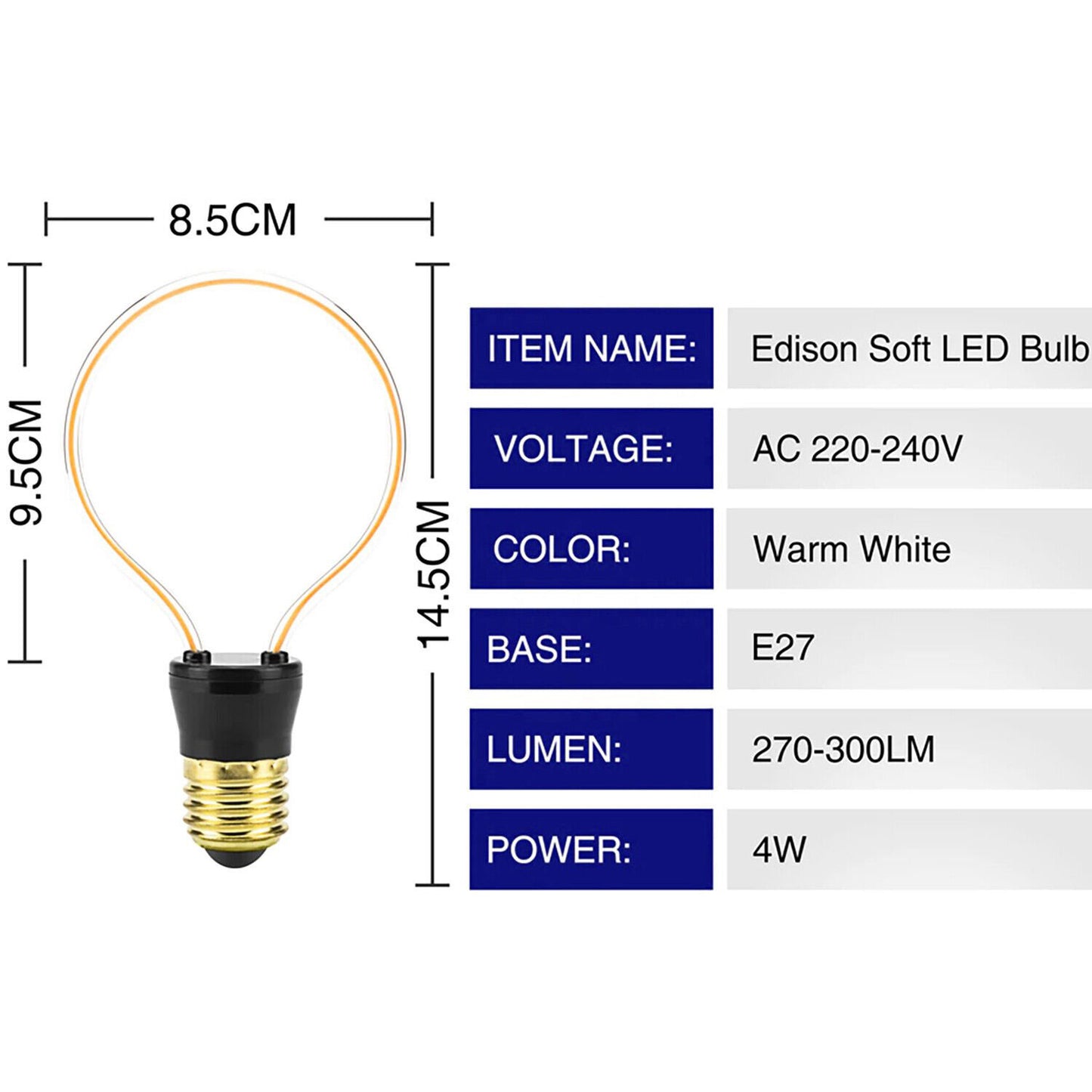 4W / 8W LED Light Soft Filament E27 Decorative Industrial Light~2128