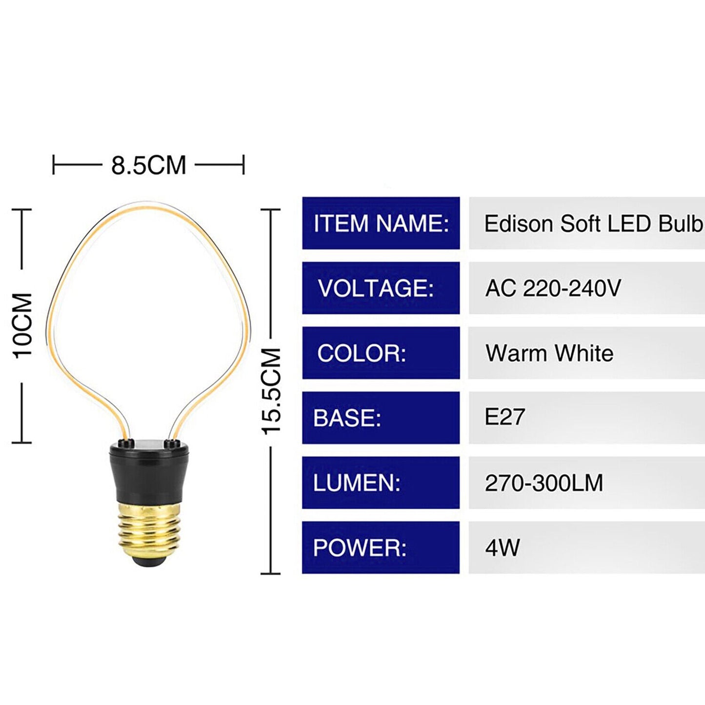 4W / 8W LED Light Soft Filament E27 Decorative Industrial Light~2128