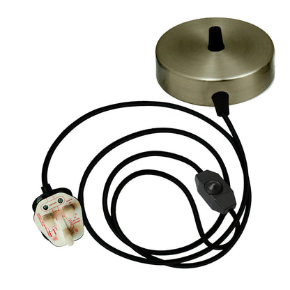 Plug-in Pendant Light Kit | Dimmer, UK Plug, Flex Wire ~ 3850