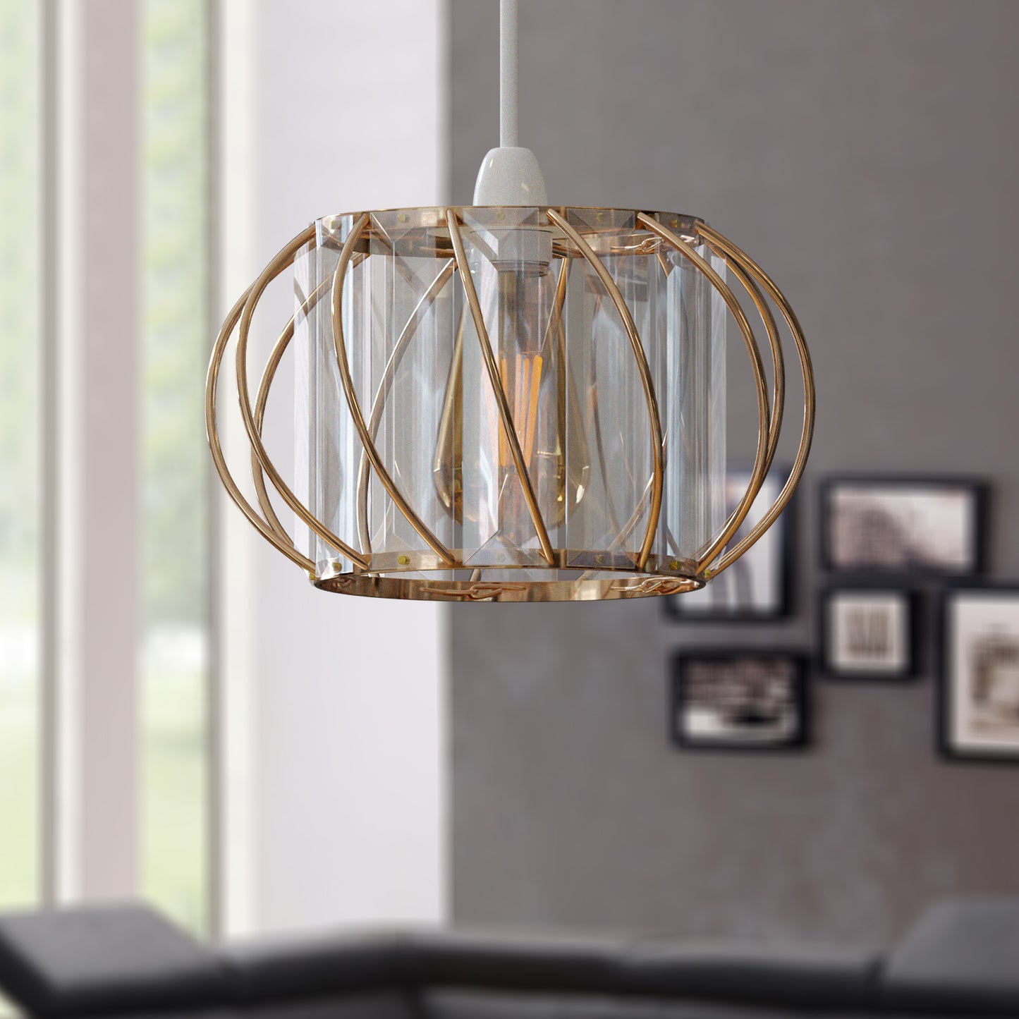 Crystal Glass Lamp Cage Ceiling Light Fixture Fitting Light Cage ~3762