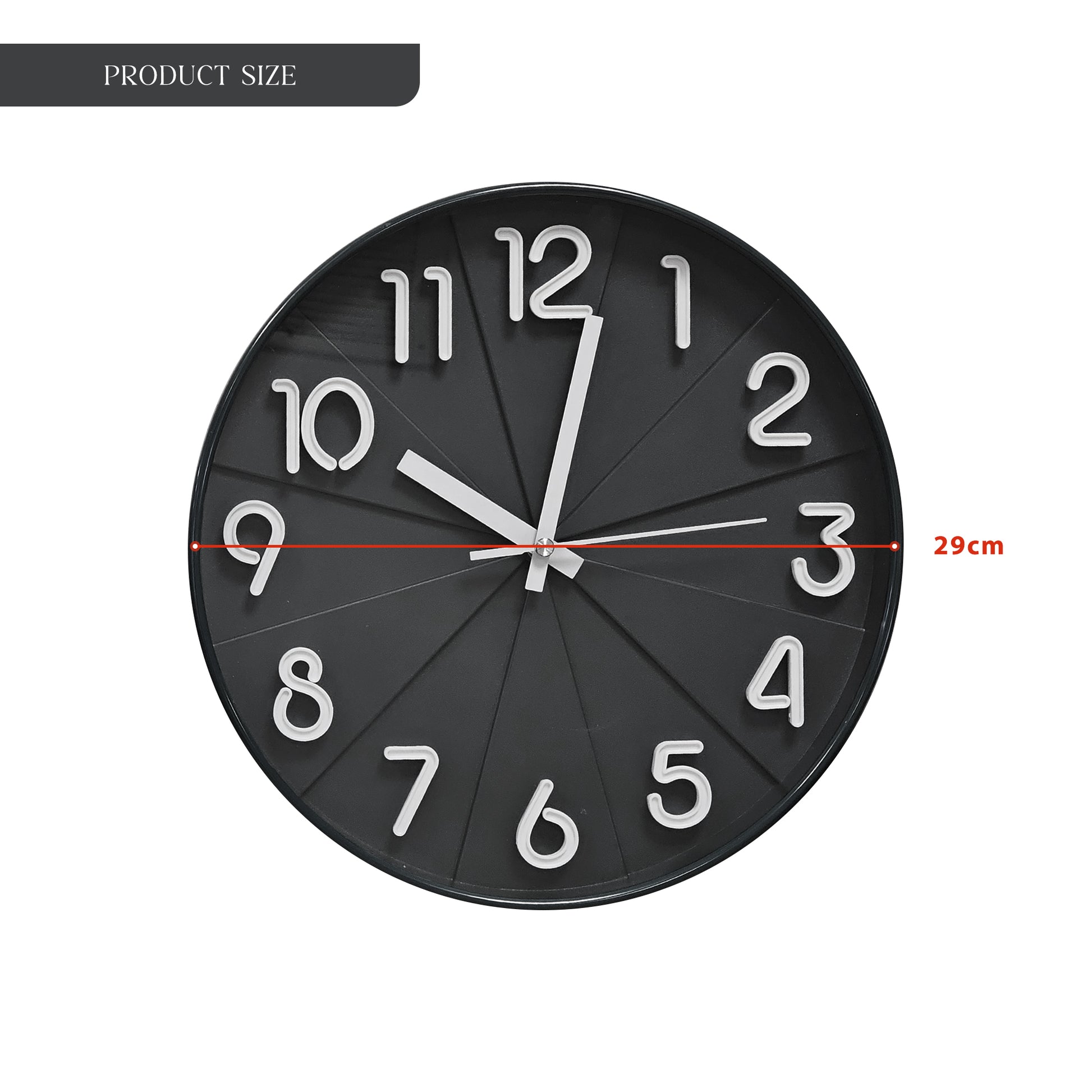 round non ticking clock size