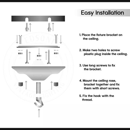 140mm Ceiling Rose Hook Plate Light Fitting ~3899