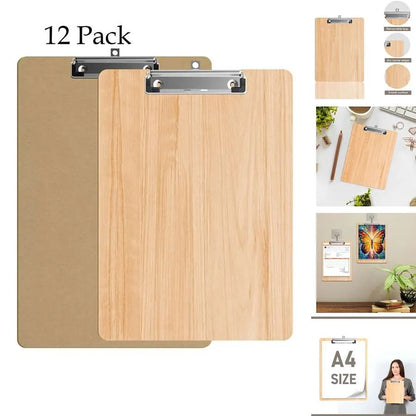 Wooden Hardboard  Metal A4 Size Clipboard For School Office work ~3458