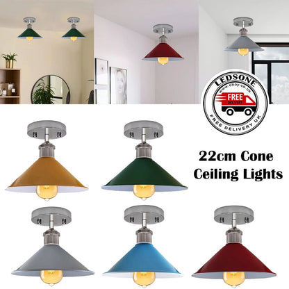 Living Room Ceiling Light Cone Lampshade Retro Lamp Fixture~3844