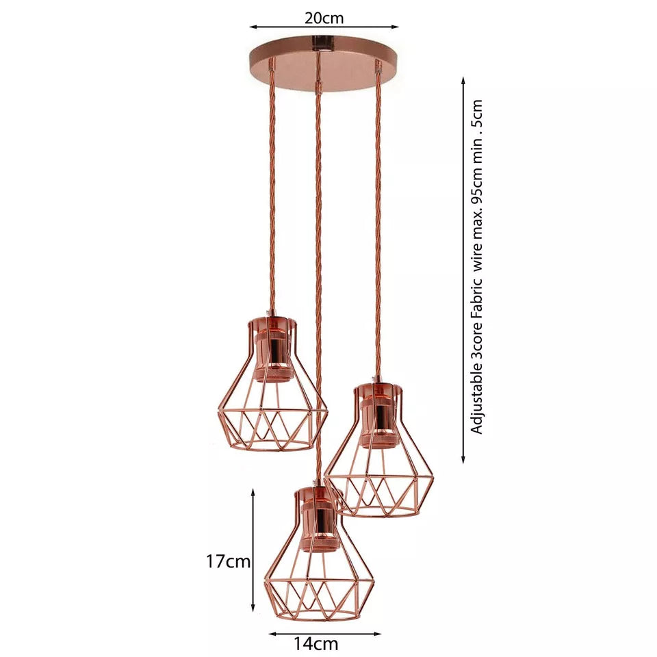 Vintage Industrial Cluster Pendant Lights~3925