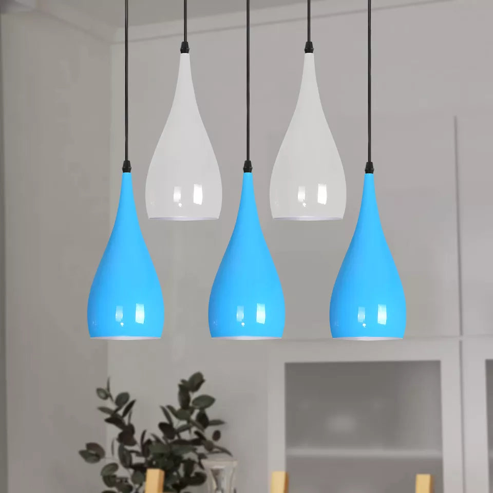 Metal 5 Way Colour Ceiling  Pendant Hanging Light Fitting ~3761