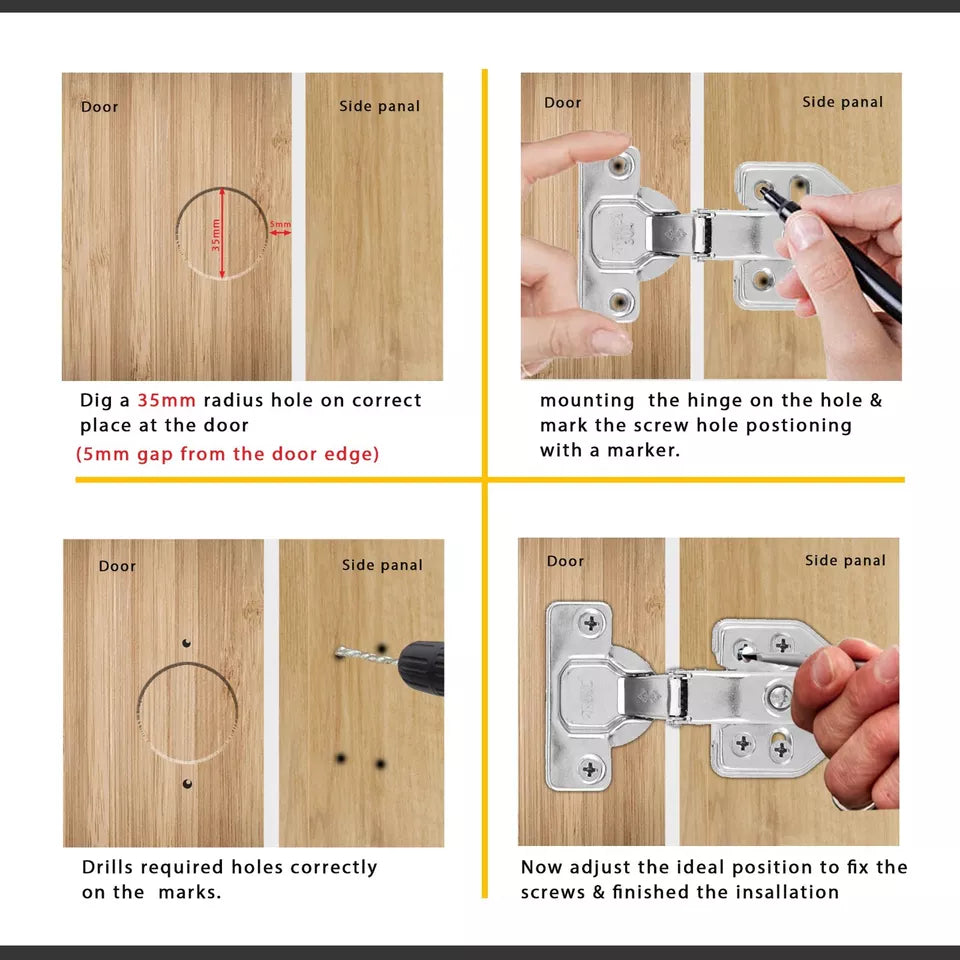 Cabinet Cupboard Door Close Kitchen Hinge Hydraulic Soft Closer ~3750