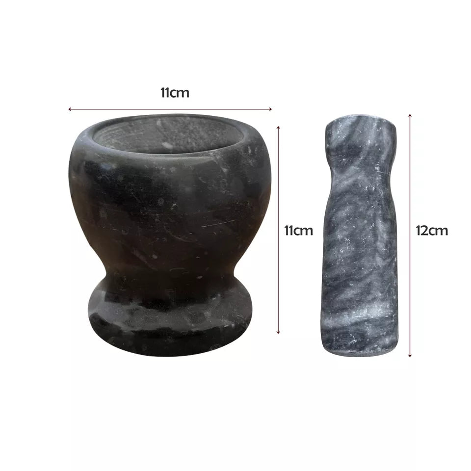 Classic Marble Mortar & Pestle for Authentic Flavors~3804