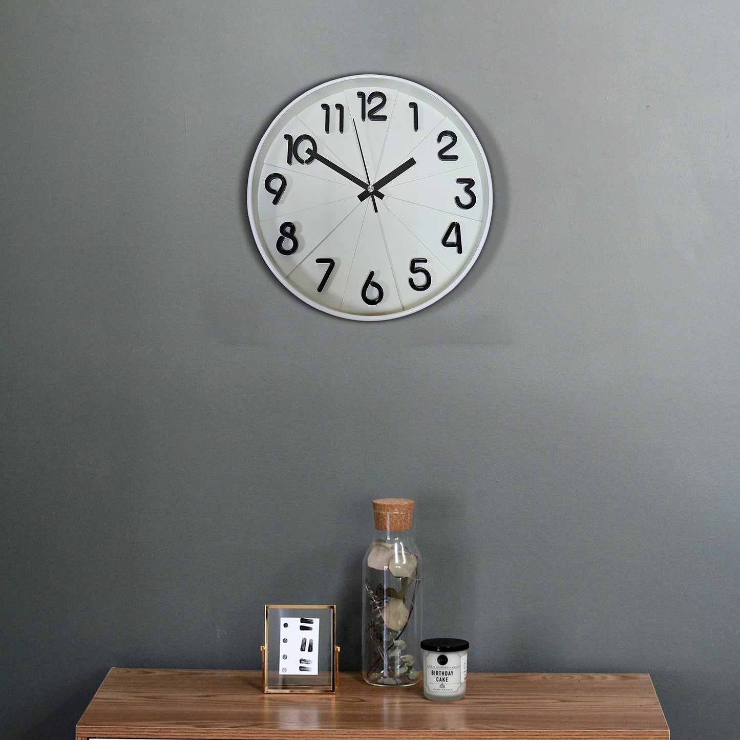 silent wall clock,white non ticking clock