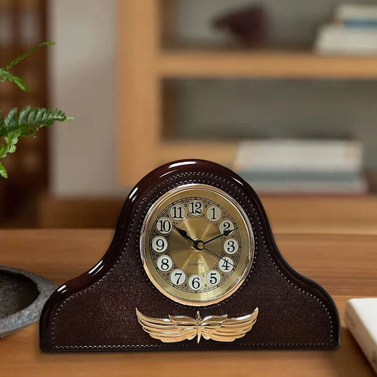 modern napoleon leather table clock