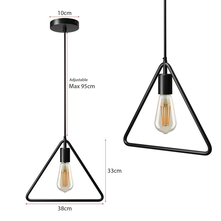 triangle pendant light sixze image