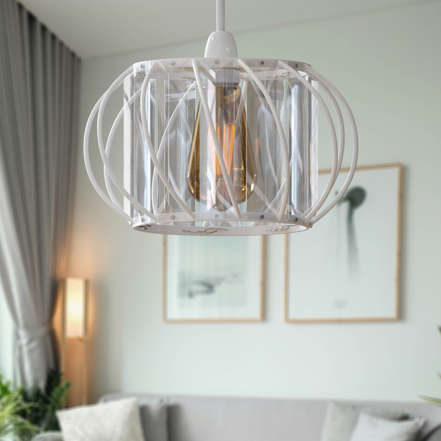 Crystal Glass Lamp Cage Ceiling Light Fixture Fitting Light Cage ~3762