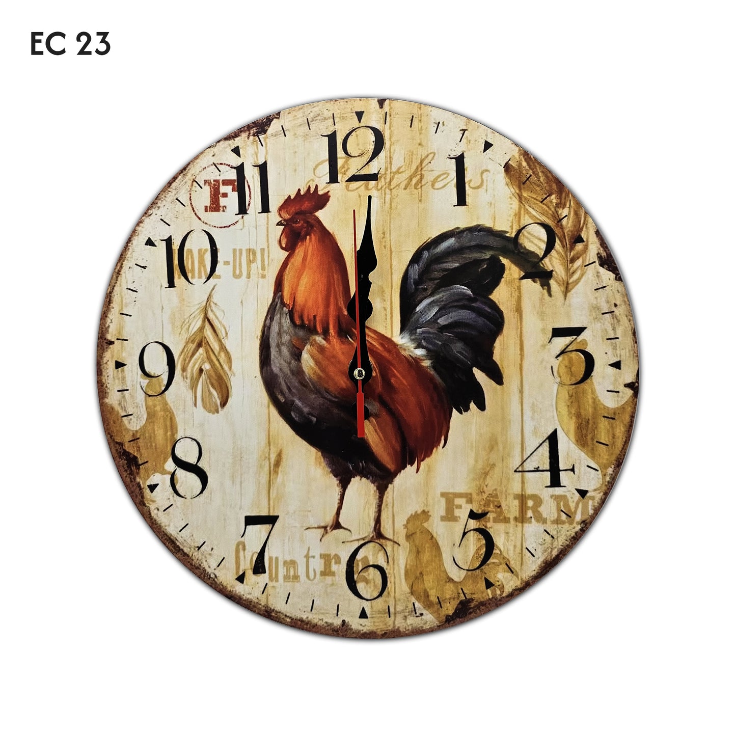 wooden base modern wall clock