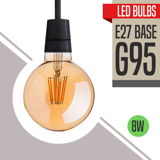 8W Light Bulbs G95 E27 LED Globe Vintage LED ~3033