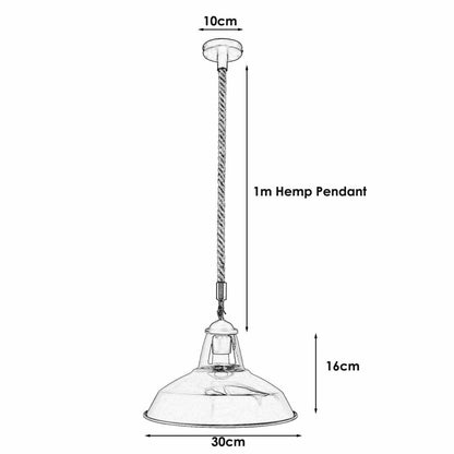 Yellow Industrial Hemp Rope Shade Barn Slotted Pendant Light-Size Image