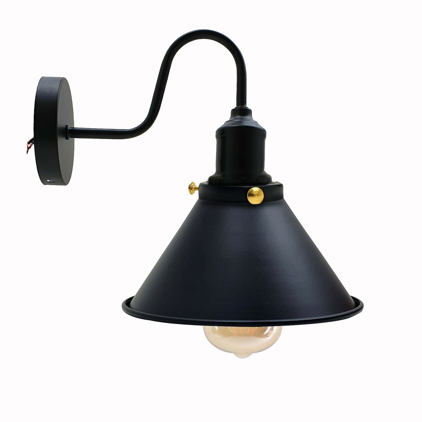 Vintage Black Cone shape Wall Sconce Metal Industrial Wall Light