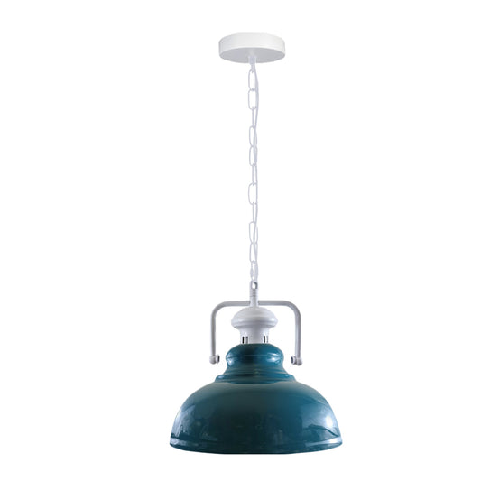 Industrial Vintage Retro Hanging Metal Cyan Blue Pendant Light