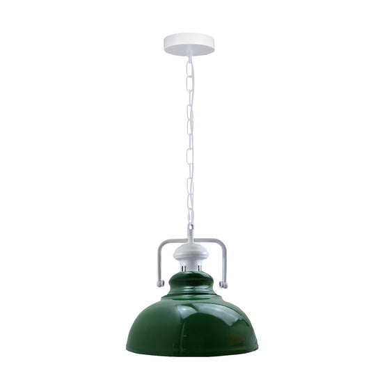 Indoor Vintage Retro  Hanging Ceiling Green Metal Pendant Light