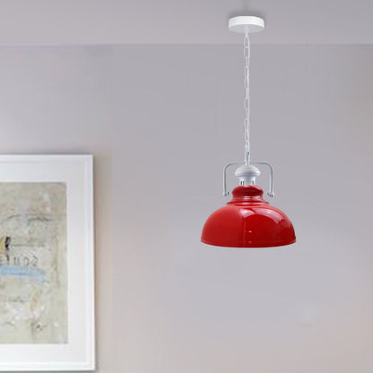 Industrial Retro Adjustable Chain Metal Red Pendant Light-Application Image