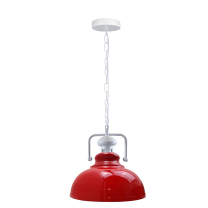 Industrial Retro Adjustable Chain Metal Red Pendant Light