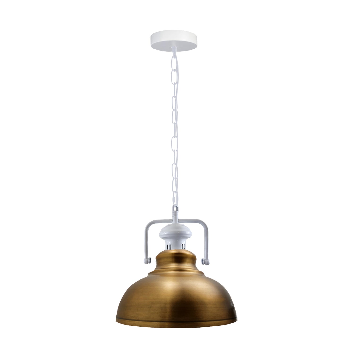 Modern Retro Adjustable Chain Metal Yellow Brass Pendant Light