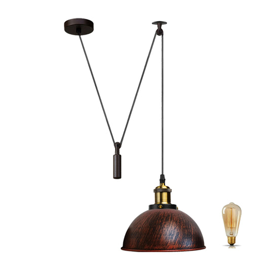 Retro Style Lamp Industrial Loft Adjustable Metal Pendant Ceiling Light Rustic Red~2333