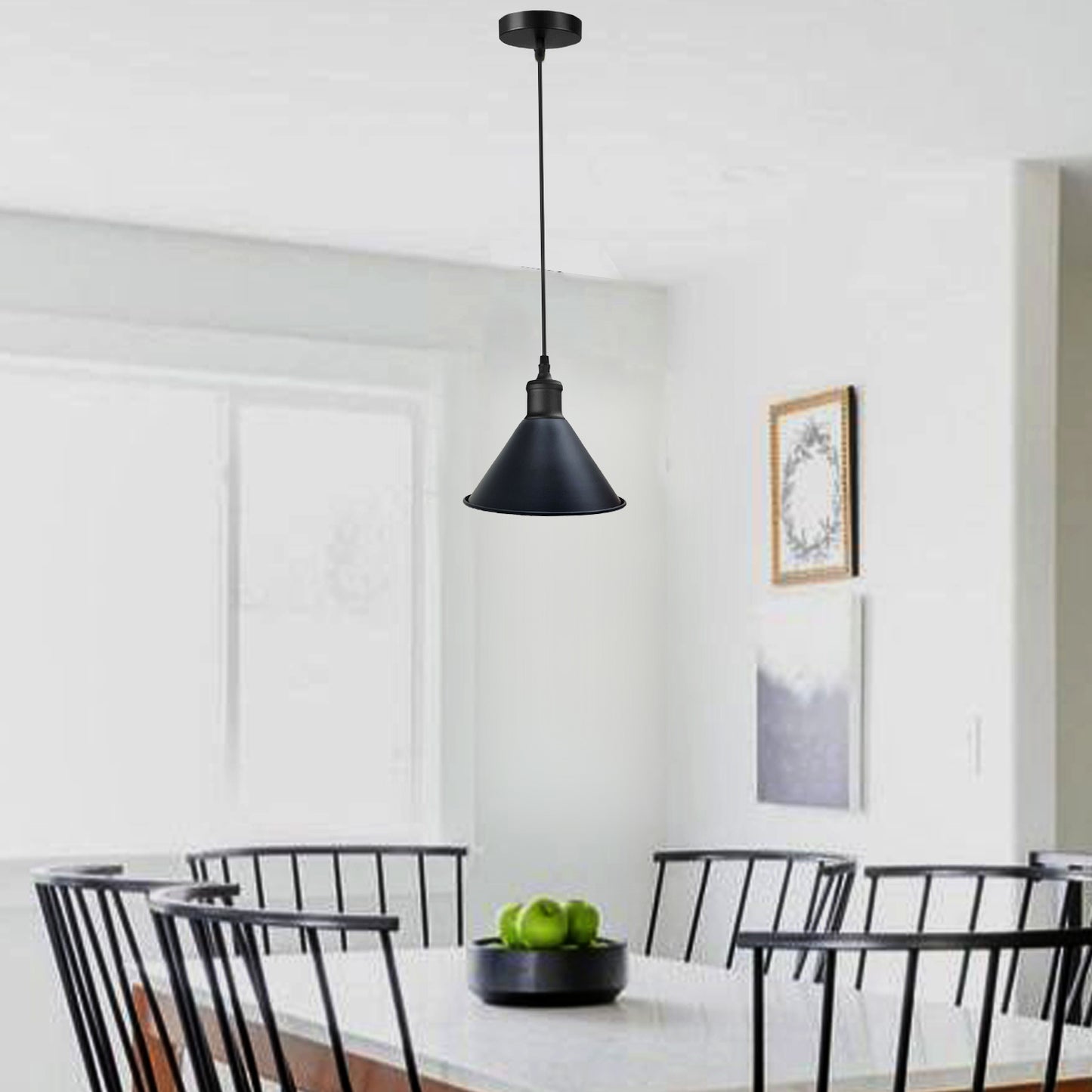 Modern Industrial Retro Ceiling Lampshade Pendant Light Rustic Shade Chandelier UK Black~2504