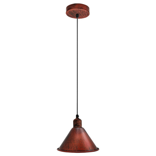 Modern Industrial Retro Ceiling Lampshade Pendant Light Rustic Shade Chandelier UK Rustic Red~2503