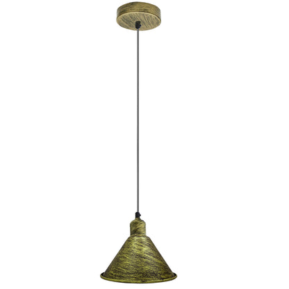 Modern Industrial Retro Ceiling Lampshade Pendant Light Rustic Shade Chandelier UK Brushed Brass~2501