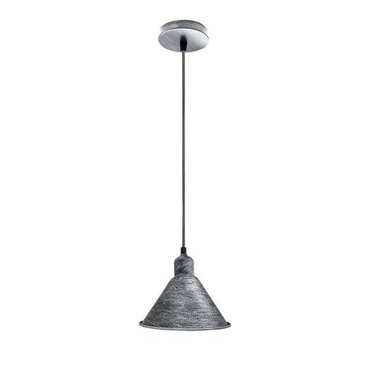 Modern Industrial Retro Ceiling Lampshade Pendant Light Rustic Shade Chandelier UK Brushed Silver~2500