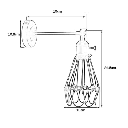 Industrial E27 Wall Lamp Nordic Water Lilly Shaped Wrought Metal Guard Creative Wall Light Black~2551