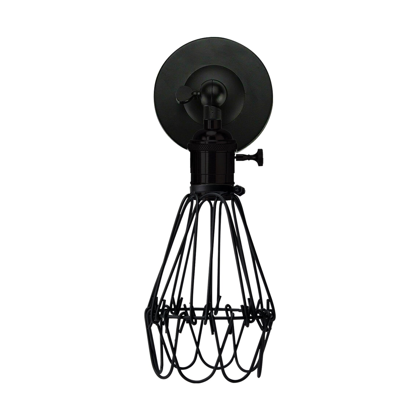 Industrial E27 Wall Lamp Nordic Water Lilly Shaped Wrought Metal Guard Creative Wall Light Black~2551