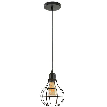 Modern Metal Cage Pendant Light | Unique Design |  Brushed Silver~2559