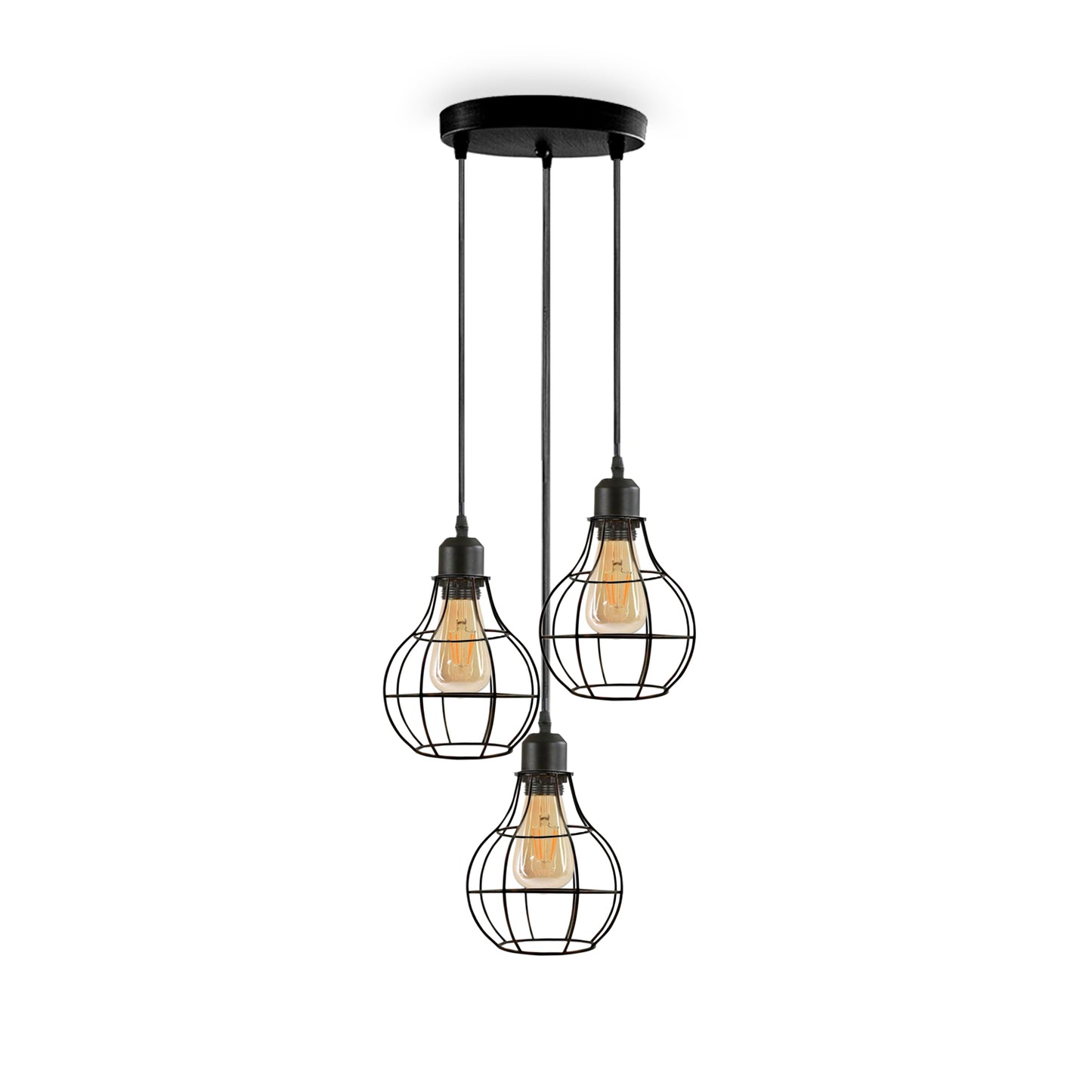 Modern Metal Cage Pendant Light | Unique Design |  Brushed Silver~2559