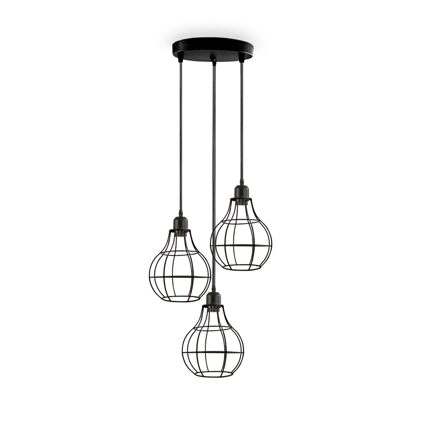 Modern Metal Cage Pendant Light | Unique Design |  Brushed Silver~2559