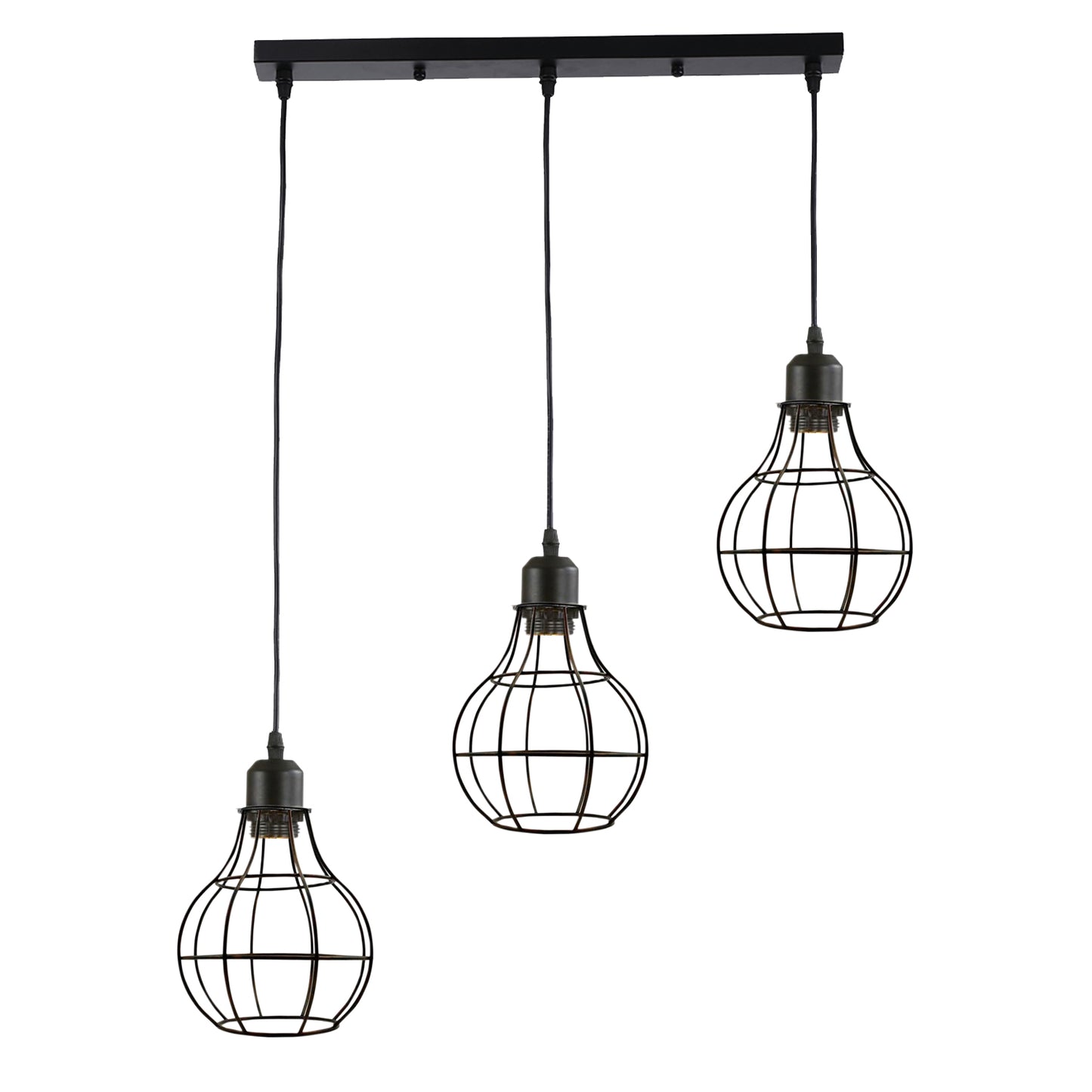 Modern Metal Cage Pendant Light | Unique Design |  Brushed Silver~2559