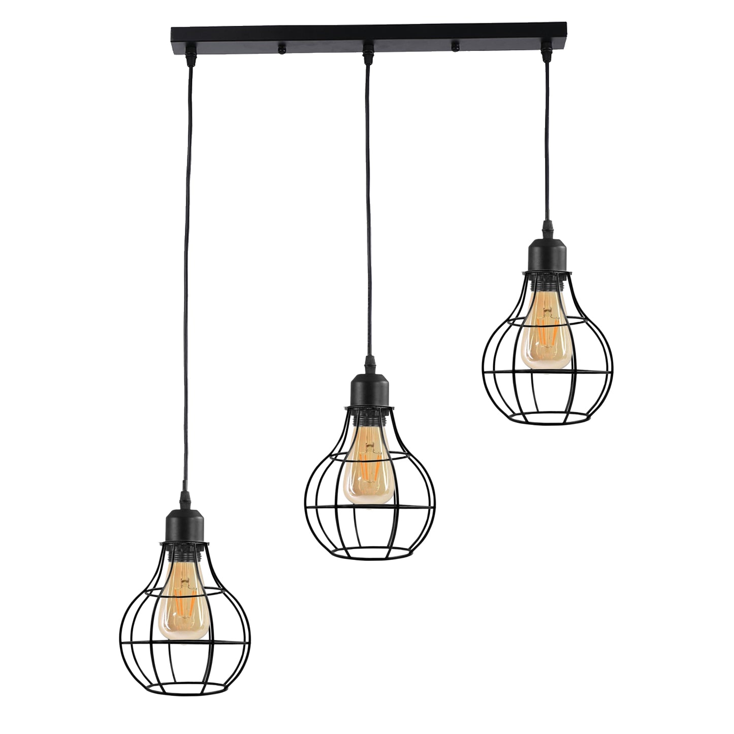 Modern Metal Cage Pendant Light | Unique Design |  Brushed Silver~2559